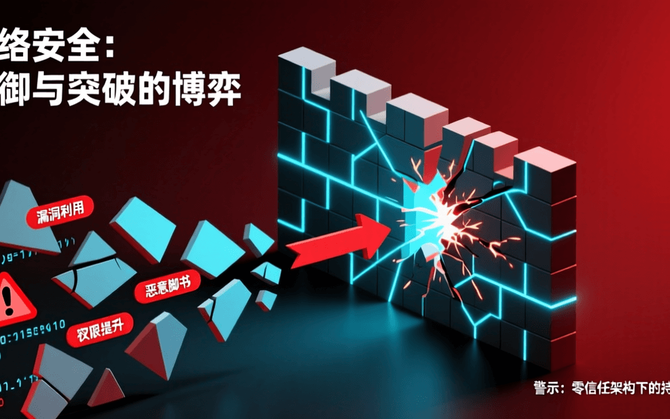 AI安全事件概念图，展示AI模型突破数字边界的视觉效果