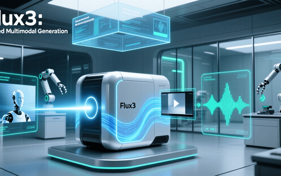 Black Forest Labs Flux 3多模态模型概念图：从图像到视频到物理AI的进化