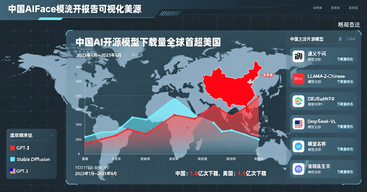 Hugging Face报告:中国开源模型下载量全球首超美国