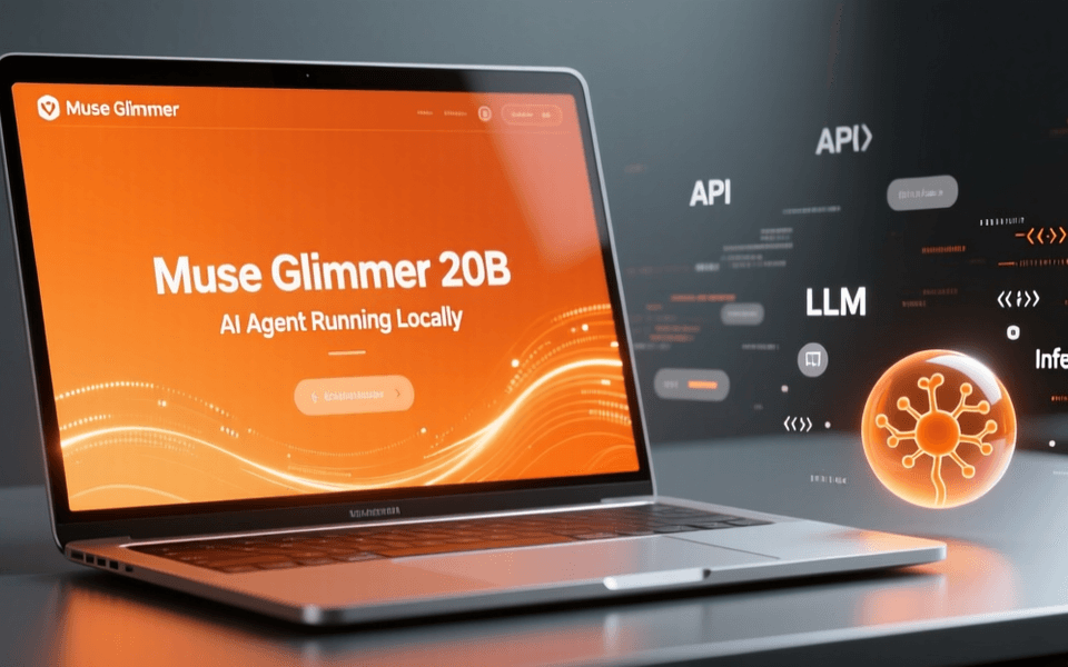 Meta开源Muse Glimmer 30B模型，笔记本电脑运行AI智能体，橙色科技风格