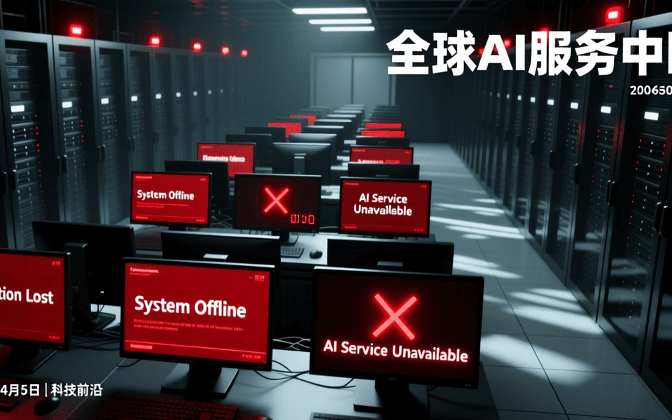 AI 新闻配图:ChatGPT、Claude、Grok 集体宕机近 4 小时