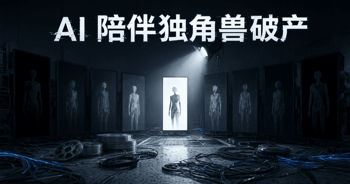 昏暗的数字工作室里成排虚拟角色屏幕渐次熄灭,一台摄影机投下柔和光束照向即将关闭的显示屏