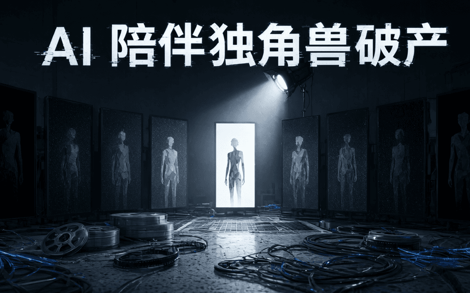 昏暗的数字工作室里成排虚拟角色屏幕渐次熄灭,一台摄影机投下柔和光束照向即将关闭的显示屏
